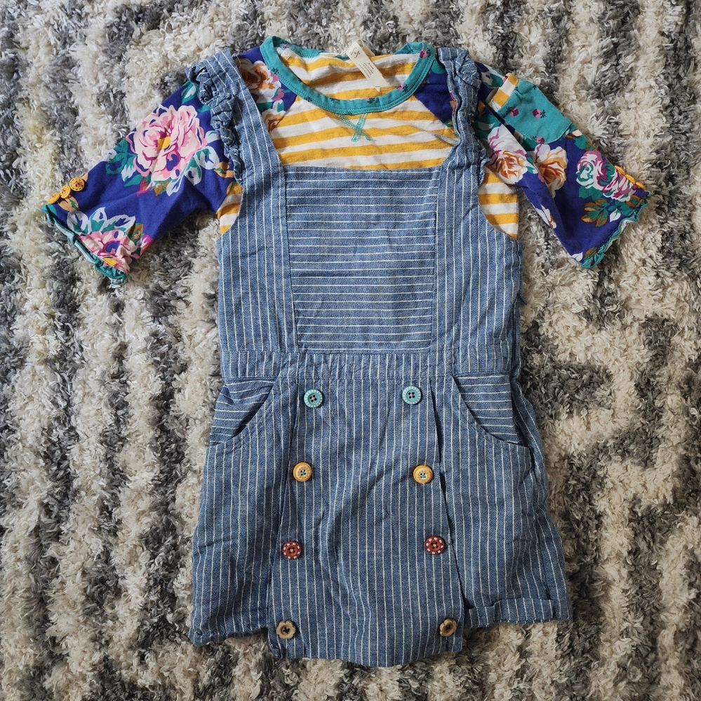 Matilda Jane overall shorts set sz 6